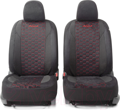 Комплект чехлов для сидений Autoprofi Alcantara ALC-1505 BK/RD