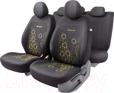 Комплект чехлов для сидений Autoprofi Hologram HOL-1102 BK/YE