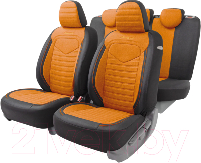 Комплект чехлов для сидений Autoprofi Linen LIN-1505 BK/Orange