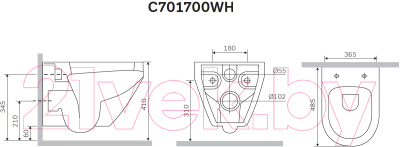 Купить Унитаз подвесной AM.PM Spirit C701700WH + C707858WH  