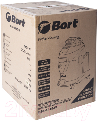 Профессиональный пылесос Bort BSS-1415-W