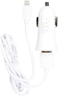 Зарядное устройство автомобильное PARTNER 033501 USB 1A / Apple 8pin (белый) - 