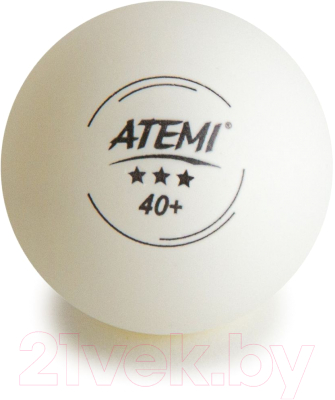 Набор мячей для настольного тенниса Atemi 3* (6шт, белый)