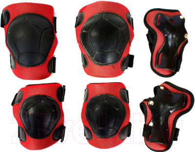 Комплект защиты Sabriasport 6103-6106 (черный/красный)
