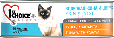 Влажный корм для кошек 1st Choice Adult Tuna & Papaya (85г)