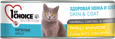 Влажный корм для кошек 1st Choice Adult Tuna&Pineapple (85г)