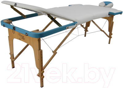 Массажный стол Atlas Sport 2723-3D XXL PVC 18 №3-11 (белый/голубой)