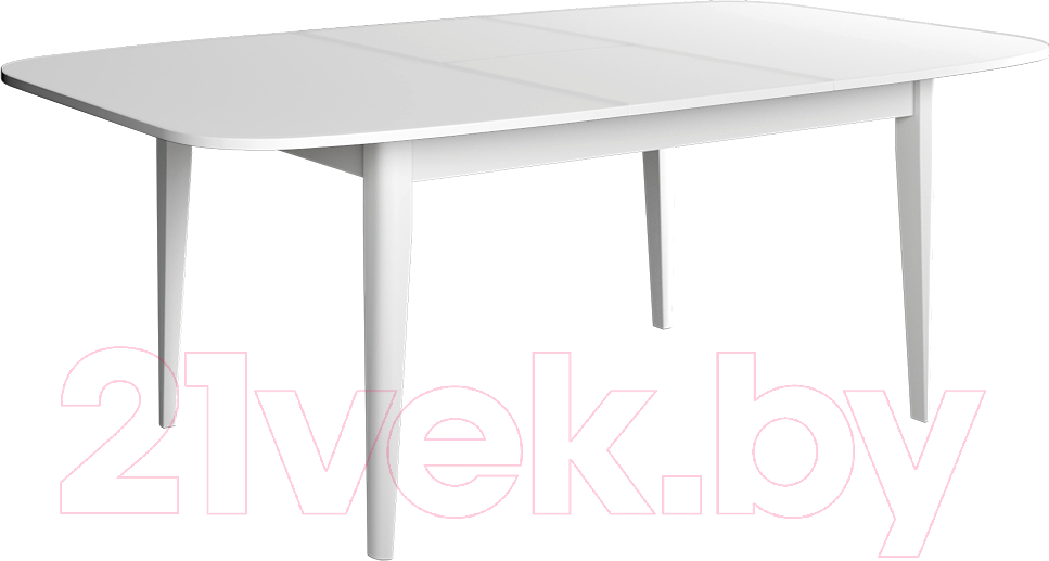 Обеденный стол Васанти Плюс Партнер ПС-26 110-150x70 М (белый матовый/белый)