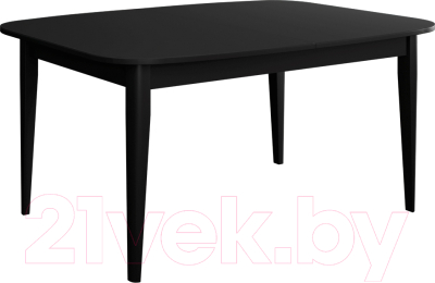 Обеденный стол Васанти Плюс Партнер ПС-27 110-150x70 М (черный матовый/черный)