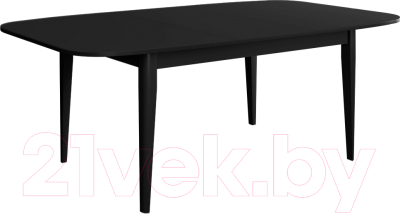 Обеденный стол Васанти Плюс Партнер ПС-27 110-150x70 М (черный матовый/черный)