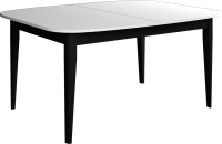 Обеденный стол Васанти Плюс Партнер ПС-29 110-150x70 М (белый матовый/черный) - 