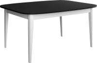Обеденный стол Васанти Плюс Партнер ПС-31 110-150x70 М (черный матовый/белый) - 