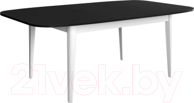 Обеденный стол Васанти Плюс Партнер ПС-31 110-150x70 М (черный матовый/белый)