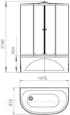 Душевая кабина Domani-Spa Neat High / DS01N158HBCl10 (черный/прозрачное стекло)