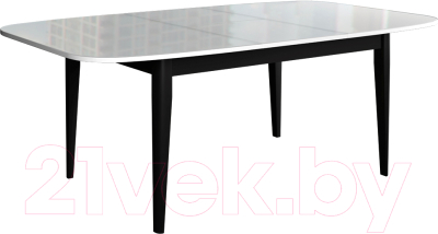 Обеденный стол Васанти Плюс Партнер ПС-4 140-180x80 (белый глянец/черный)