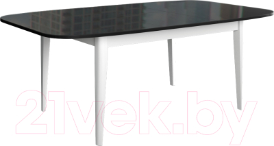Обеденный стол Васанти Плюс Партнер ПС-6 140-180x80 (черный глянец/белый)