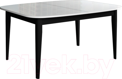 Обеденный стол Васанти Плюс Партнер ПС-15 110-150x70 (белый глянец/черный)