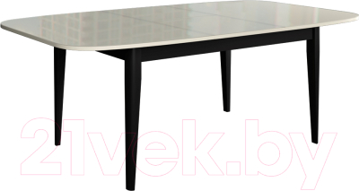 Обеденный стол Васанти Плюс Партнер ПС-16 110-150x70 (бежевый глянец/черный)