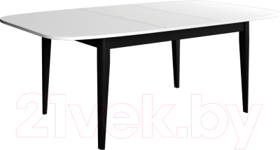 Обеденный стол Васанти Плюс Партнер ПС-19 140-180x80 М (белый матовый/черный)