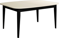 Обеденный стол Васанти Плюс Партнер ПС-20 140-180x80 М (бежевый матовый/черный) - 