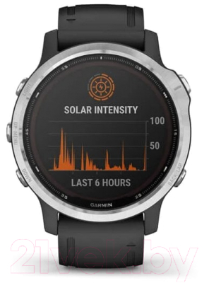 Умные часы Garmin Fenix 6 Solar / 010-02409-00 (серебристый/черный)