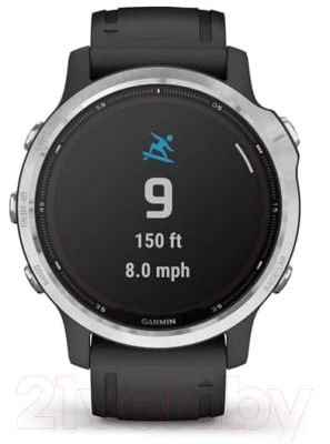 Умные часы Garmin Fenix 6 Solar / 010-02409-00 (серебристый/черный)