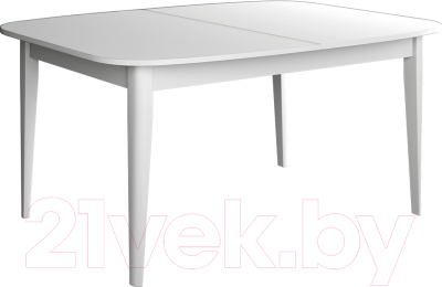 Обеденный стол Васанти Плюс Партнер ПС-21 120-160x80 М (белый матовый/белый)