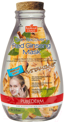 

Маска для лица кремовая Purederm, Botanical Choice Skin Recovery Red Ginseng Mask Vitamin E