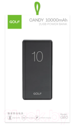 Портативное зарядное устройство Golf G80 10000mAh (черный)