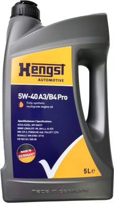 Моторное масло Hengst 5W40 A3/B4 Pro / 645800000 (5л)