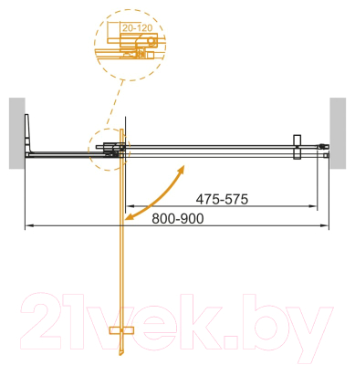 Душевая дверь Cezares SLIDER-B-1-80/90-C-NERO