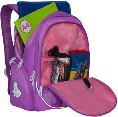 Школьный рюкзак Grizzly RG-067-2 (лавандовый)