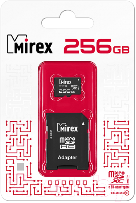 Карта памяти Mirex microSDXC UHS-I (Class 10) 256GB + адаптер (13613-AD3UH256)