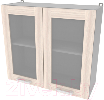 Шкаф навесной для кухни Интерлиния Компо ВШ80ст-720-2дв (шимо светлый)