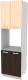 Шкаф-пенал кухонный Интерлиния Компо ПШД-№5-2145 (дуб молочный/дуб венге) - 
