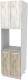 Шкаф-пенал кухонный Интерлиния Компо ПШД-№5-2145 (дуб белый/дуб серый) - 
