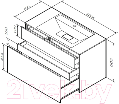 Тумба под умывальник AM.PM Inspire V2.0 M50AFHX1003GM