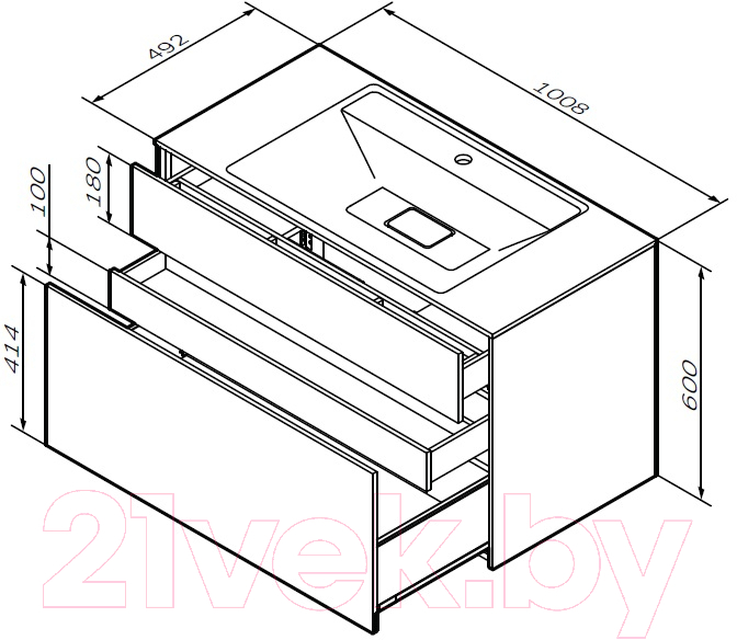 Тумба под умывальник AM.PM Inspire V2.0 M50AFHX1003WM