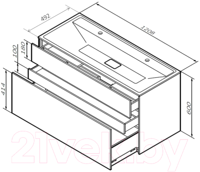 Тумба под умывальник AM.PM Inspire V2.0 M50AFHX1203EGM