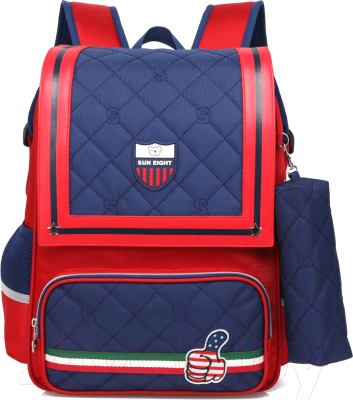 Школьный рюкзак Sun Eight SE-2697 (красный/темно-синий)
