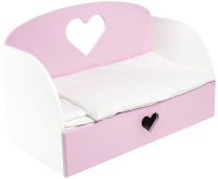 Аксессуар для пупса Paremo Диван-кровать Сердце Мини / PFD120-16M (розовый) - 