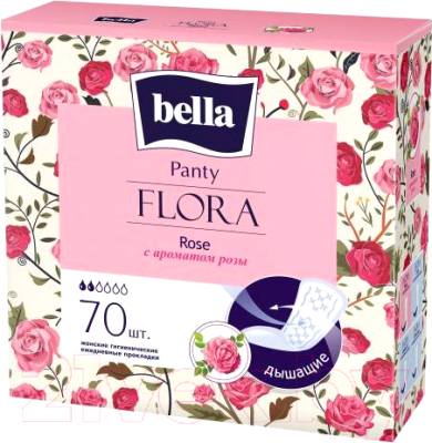 Прокладки ежедневные Bella Flora Rose с ароматом розы (70шт)