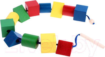 Развивающая игрушка RNToys Бусы геометрические, цветной конструктор / Ш-107