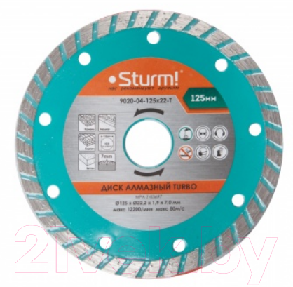 Отрезной диск алмазный Sturm! 9020-04-125x22-T