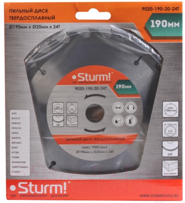 Пильный диск Sturm! 9020-190-20-24T