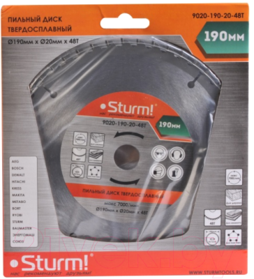 Пильный диск Sturm! 9020-190-20-48T