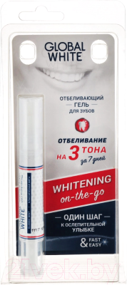 

Гель для отбеливания зубов Global White, Отбеливающий 6%