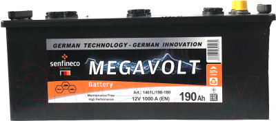 Автомобильный аккумулятор Senfineco Megavolt 1461L/190-180 (190 А/ч)