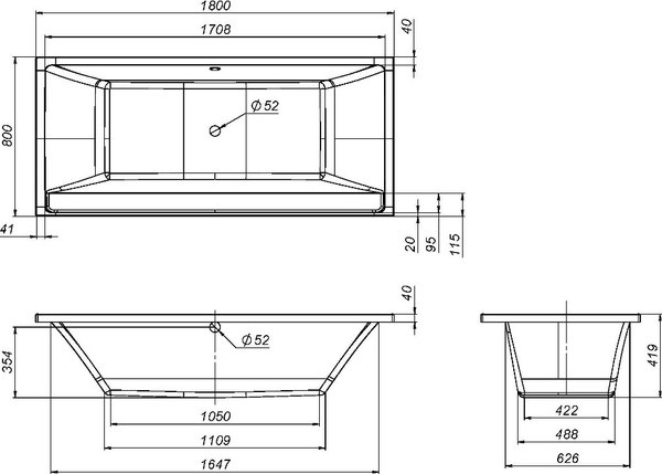 Ванна акриловая AM.PM Inspire 2.0 W52A-180-080W-A