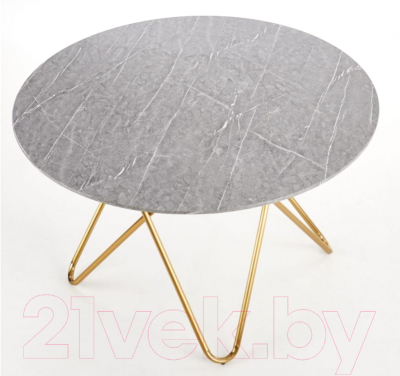 Обеденный стол Halmar Bonello 120x76 (серый мрамор/золото)